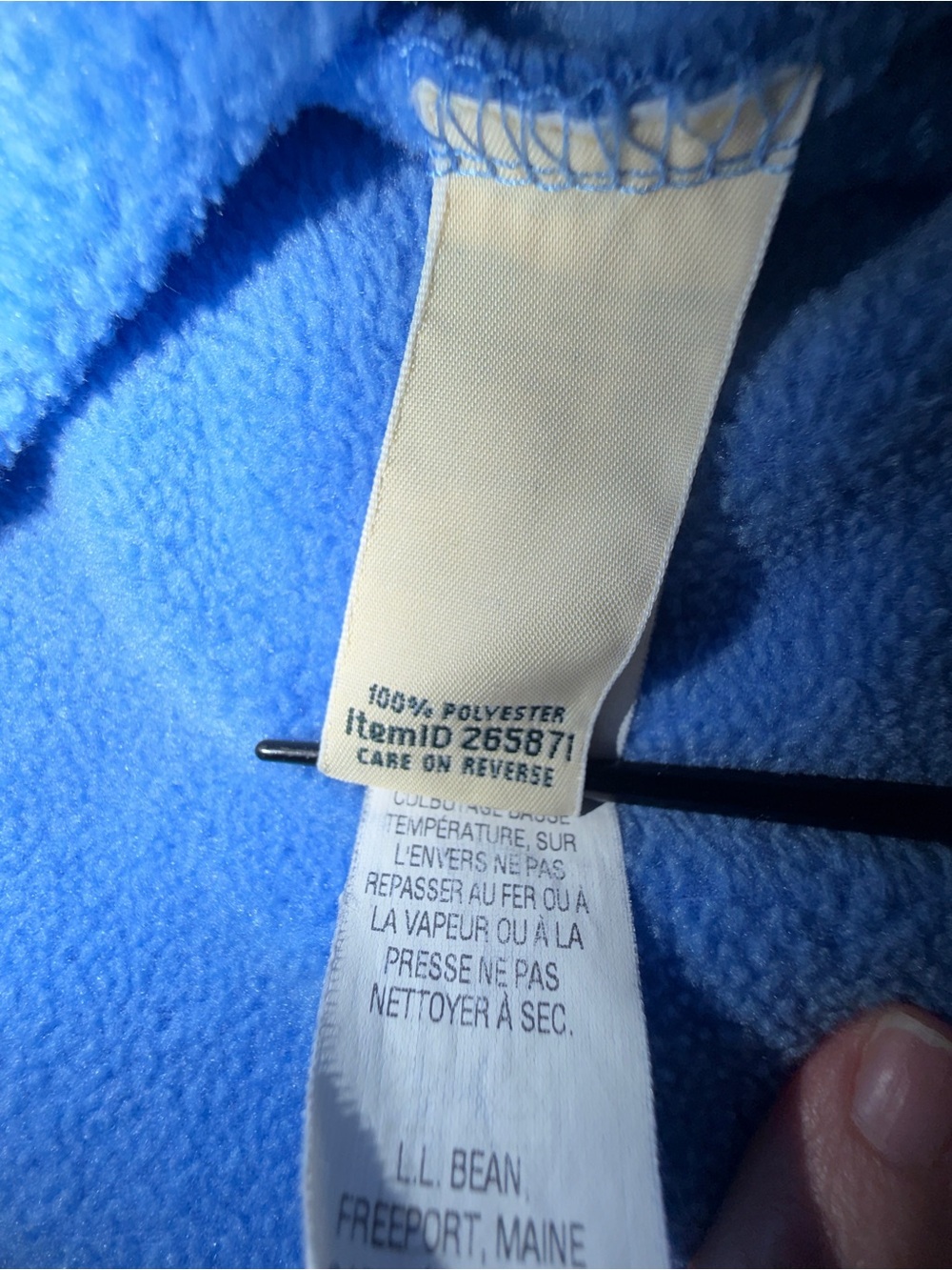 L.L.Bean 1X Long Fleece Zip Front Robe Periwinkle Blue Full Length House Coat - Picture 4 of 6